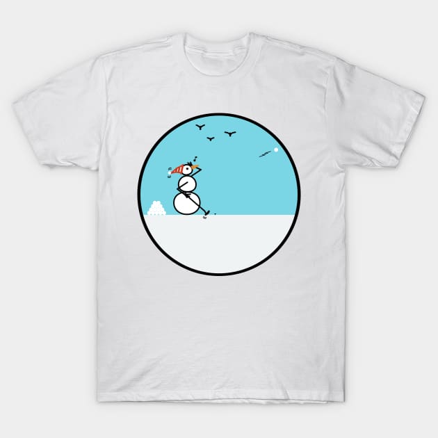 Frosty the snowman at the Golf Course T-Shirt by Musings Home Decor